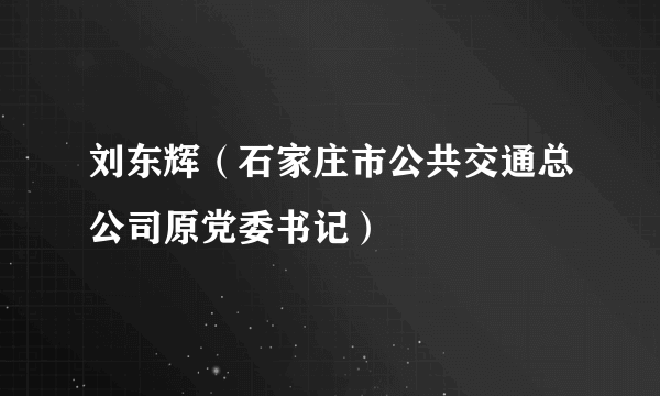 刘东辉（石家庄市公共交通总公司原党委书记）