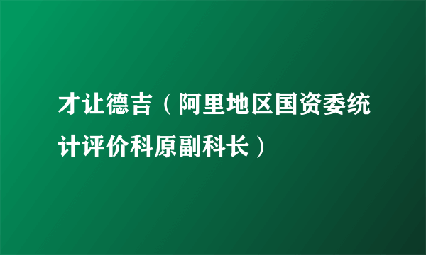 才让德吉（阿里地区国资委统计评价科原副科长）