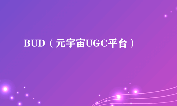 BUD（元宇宙UGC平台）