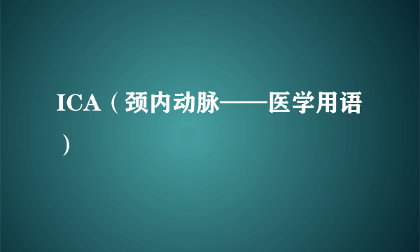 ICA（颈内动脉——医学用语）