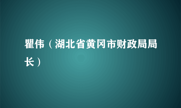 瞿伟（湖北省黄冈市财政局局长）