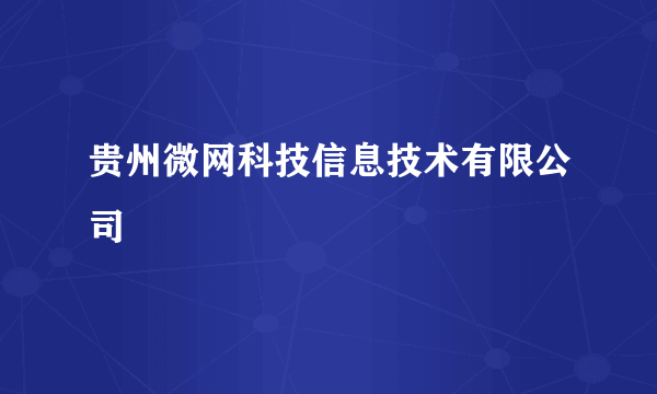 贵州微网科技信息技术有限公司