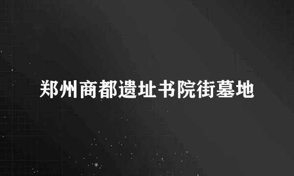 郑州商都遗址书院街墓地