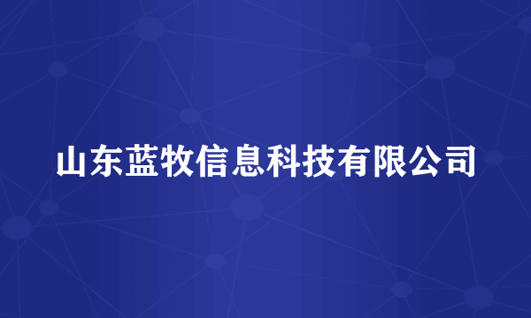 山东蓝牧信息科技有限公司