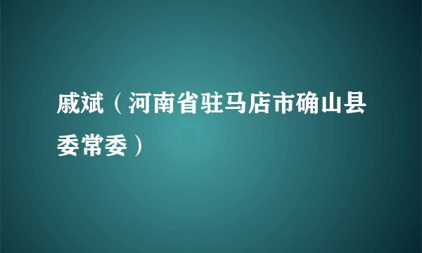 戚斌（河南省驻马店市确山县委常委）