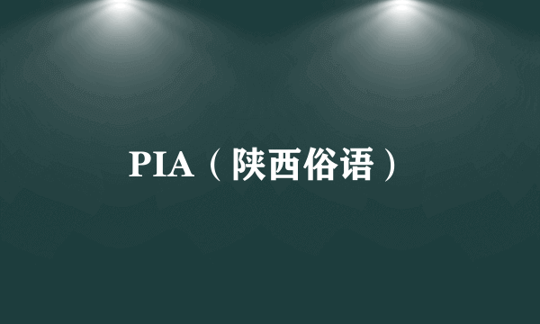 PIA（陕西俗语）