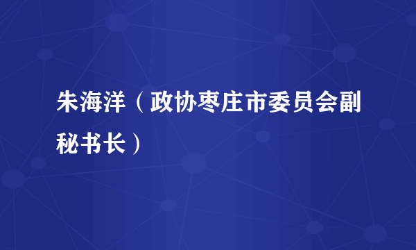 朱海洋（政协枣庄市委员会副秘书长）