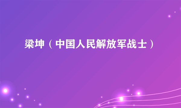 梁坤（中国人民解放军战士）