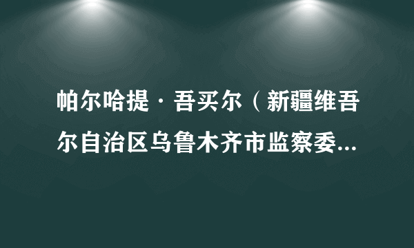 帕尔哈提·吾买尔（新疆维吾尔自治区乌鲁木齐市监察委员会原委员）