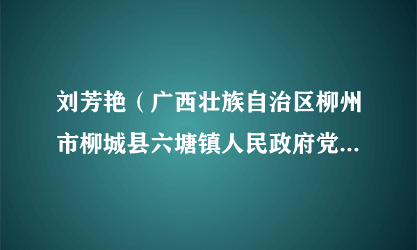 刘芳艳（广西壮族自治区柳州市柳城县六塘镇人民政府党委宣传、统战委员）