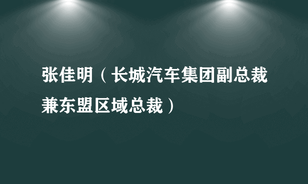 张佳明（长城汽车集团副总裁兼东盟区域总裁）