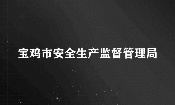 宝鸡市安全生产监督管理局