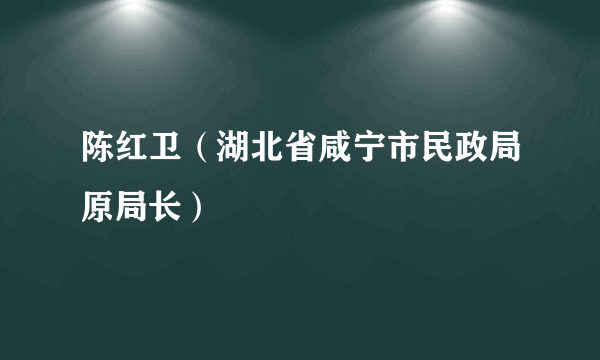 陈红卫（湖北省咸宁市民政局原局长）