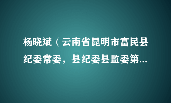 杨晓斌（云南省昆明市富民县纪委常委，县纪委县监委第五纪检监察室主任）