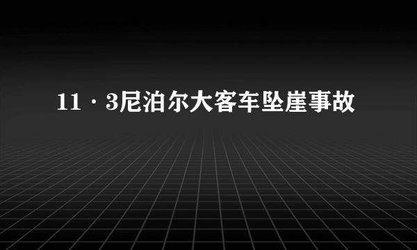 11·3尼泊尔大客车坠崖事故