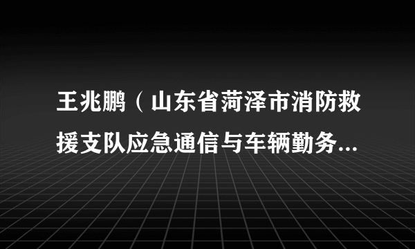 王兆鹏（山东省菏泽市消防救援支队应急通信与车辆勤务站站长）