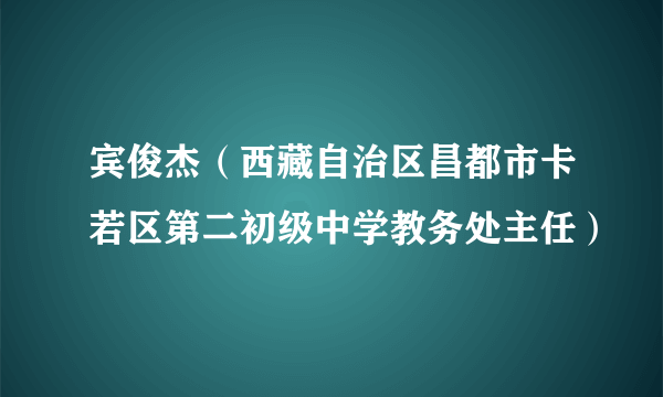 宾俊杰（西藏自治区昌都市卡若区第二初级中学教务处主任）