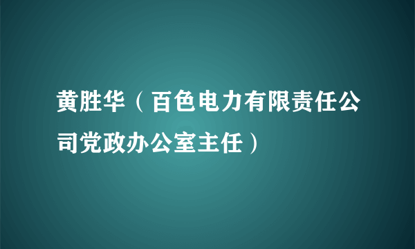 黄胜华（百色电力有限责任公司党政办公室主任）