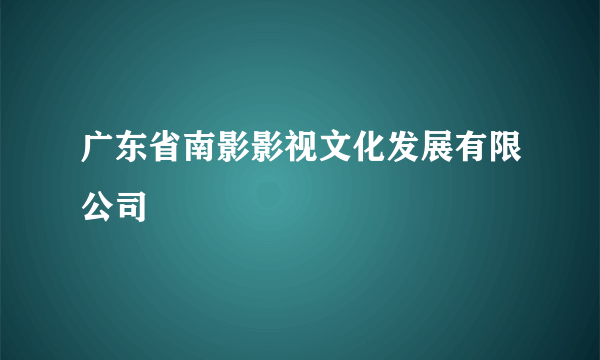 广东省南影影视文化发展有限公司