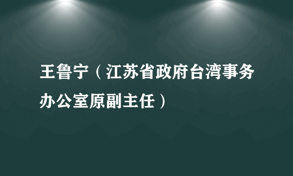 王鲁宁（江苏省政府台湾事务办公室原副主任）