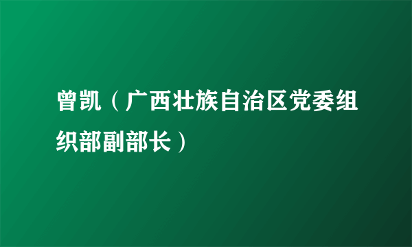 曾凯（广西壮族自治区党委组织部副部长）