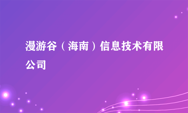 漫游谷（海南）信息技术有限公司