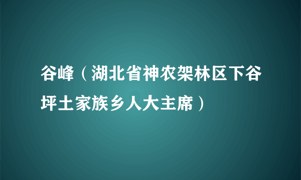 谷峰（湖北省神农架林区下谷坪土家族乡人大主席）