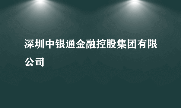 深圳中银通金融控股集团有限公司