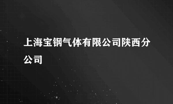 上海宝钢气体有限公司陕西分公司