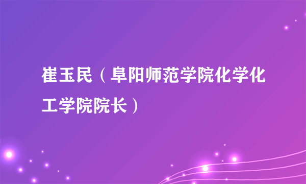 崔玉民（阜阳师范学院化学化工学院院长）