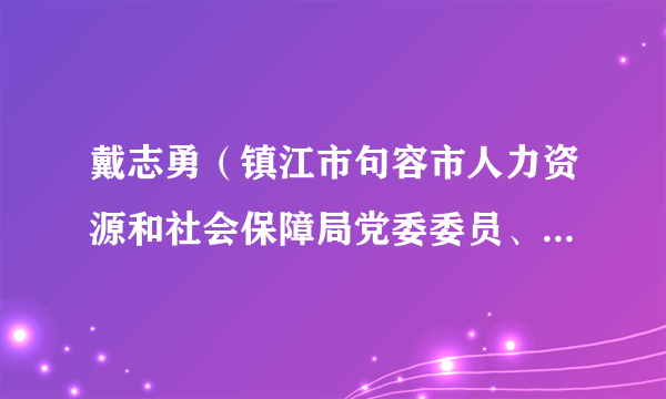 戴志勇（镇江市句容市人力资源和社会保障局党委委员、副局长）