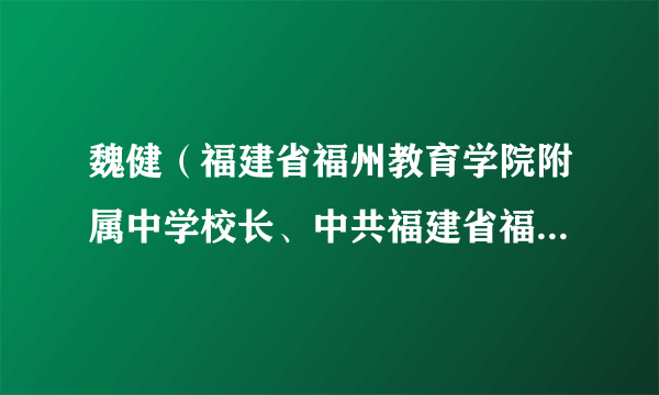 魏健（福建省福州教育学院附属中学校长、中共福建省福州教育学院附属中学委员会副书记）