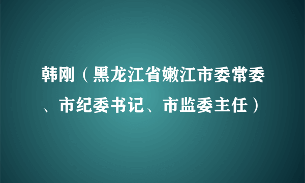 韩刚（黑龙江省嫩江市委常委、市纪委书记、市监委主任）