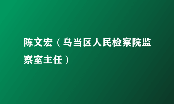 陈文宏（乌当区人民检察院监察室主任）