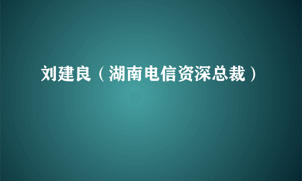 刘建良（湖南电信资深总裁）