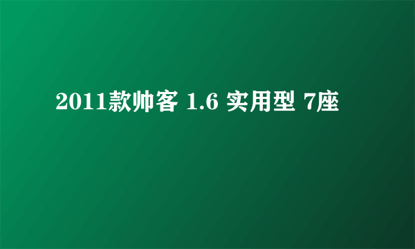 2011款帅客 1.6 实用型 7座