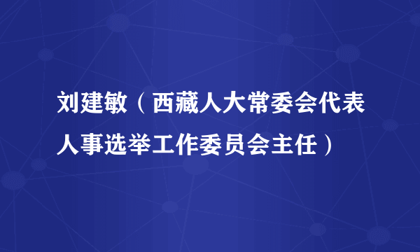 刘建敏（西藏人大常委会代表人事选举工作委员会主任）