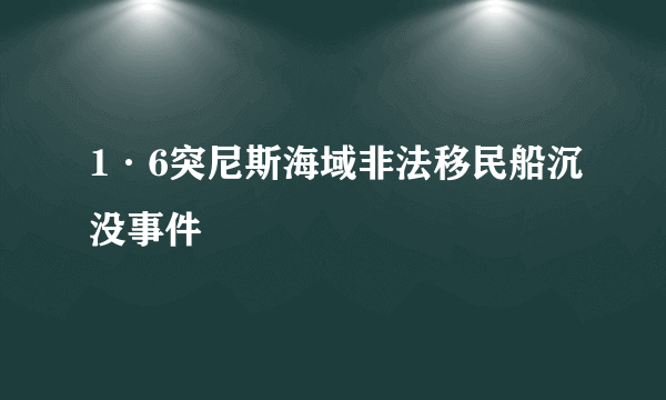 1·6突尼斯海域非法移民船沉没事件