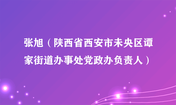 张旭（陕西省西安市未央区谭家街道办事处党政办负责人）