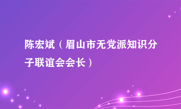 陈宏斌（眉山市无党派知识分子联谊会会长）