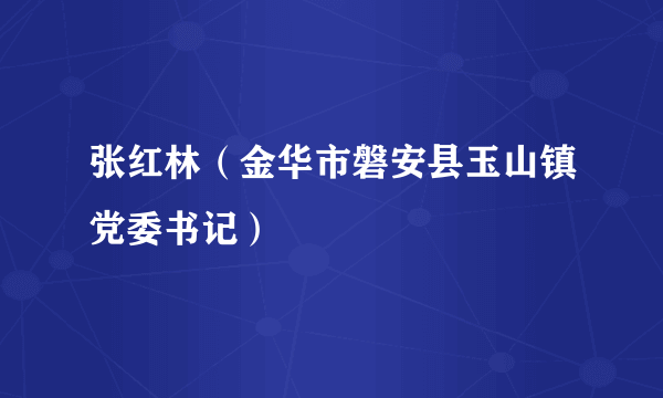 张红林（金华市磐安县玉山镇党委书记）