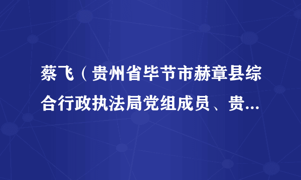 蔡飞（贵州省毕节市赫章县综合行政执法局党组成员、贵州省赫章县综合行政执法大队大队长）