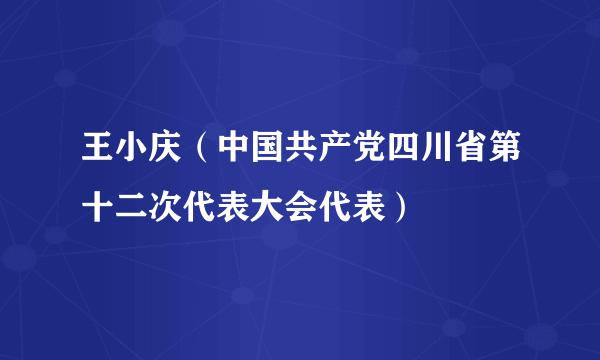 王小庆（中国共产党四川省第十二次代表大会代表）