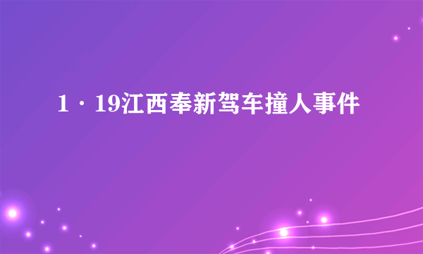 1·19江西奉新驾车撞人事件