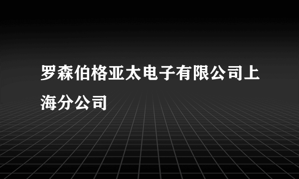 罗森伯格亚太电子有限公司上海分公司