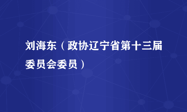 刘海东（政协辽宁省第十三届委员会委员）