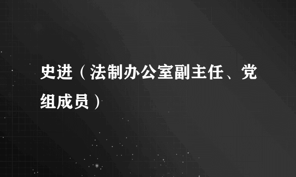 史进（法制办公室副主任、党组成员）