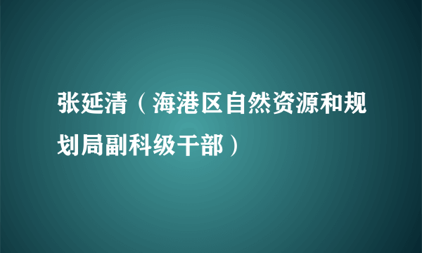 张延清（海港区自然资源和规划局副科级干部）