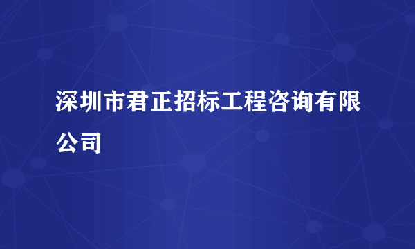 深圳市君正招标工程咨询有限公司