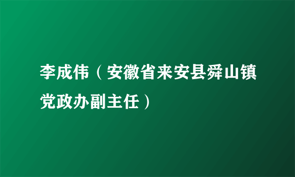 李成伟（安徽省来安县舜山镇党政办副主任）